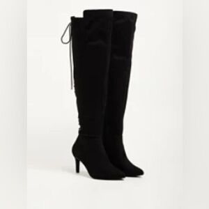 Stiletto heel over the knee wide calf boots